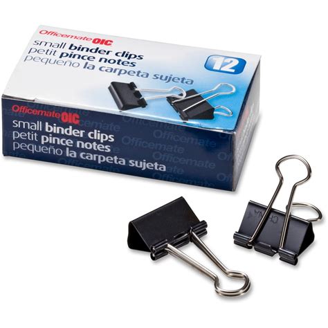 Officemate Small Binder Clips 34wide 38 Capacity Blacksilver