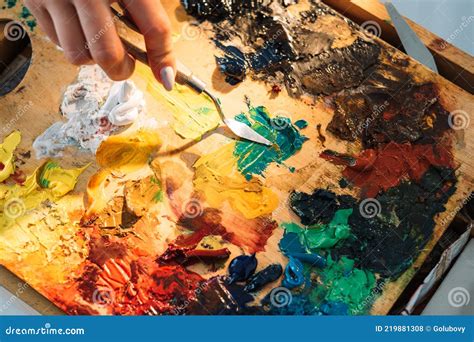 Artist Supplies Painting Art Hand Paint Palette Stock Photo Image Of