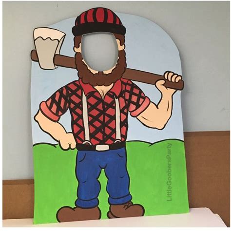 Lumberjack Photo Booth Prop Foam Board Bearded Man Standee