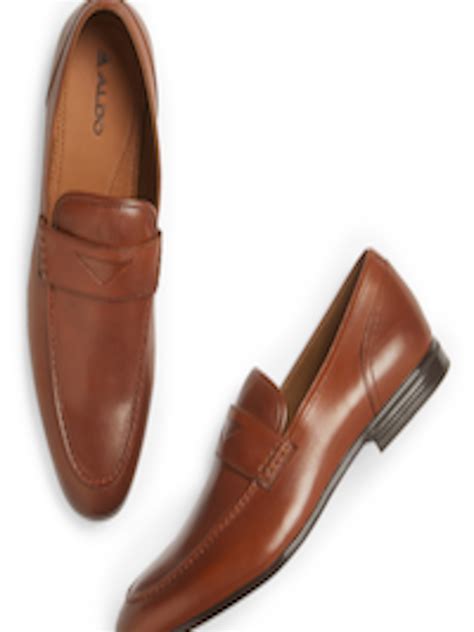 Buy Aldo Men Brown Solid Leather Formal Loafers Formal Shoes For Men