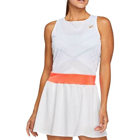 Asics Elite Womens Tennis Dress Whitesunrisered