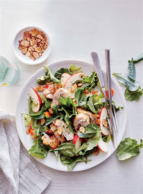 Jun 17, 2014 · applebee's oriental chicken salad is cornflake crusted chicken on a bed of greens and veggies topped with a sweet oriental honey mustard dressing! Kale, Apple, and Almond Chicken Salad Recipe | MyRecipes
