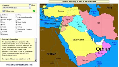 Learn The Countries Of The Middle East Geography Map Game Sheppard