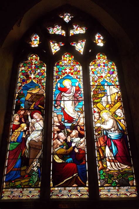 beautiful stained glass window in the 12th century st mildred s church in tenterden kent