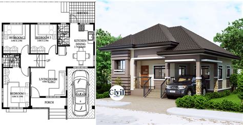 One Story Small Home Plan With One Car Garage Engineering Discoveries