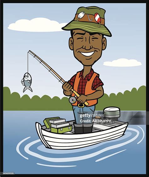 African American Fisherman Cartoon High Res Vector Graphic Getty Images