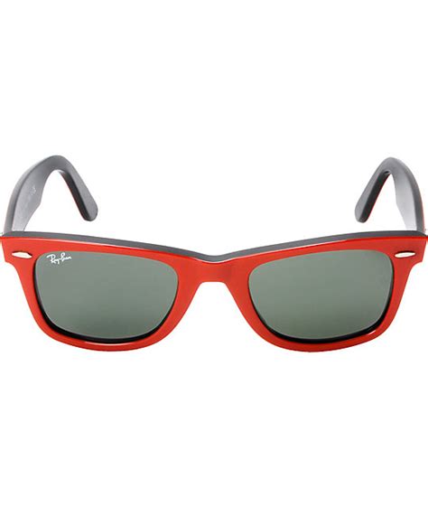 Ray Ban Original Wayfarer Red And Black Sunglasses Zumiez