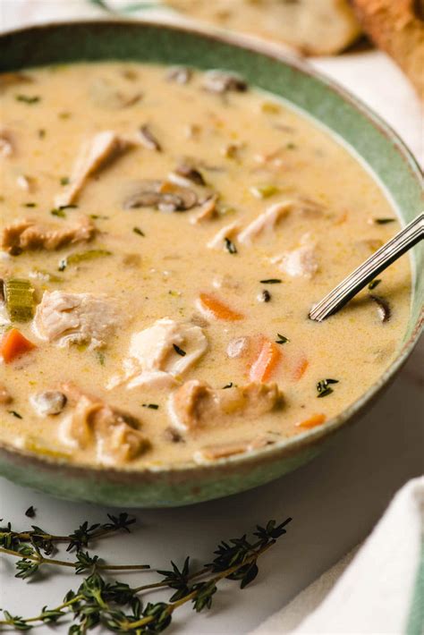 Creamy Turkey Soup with Mushrooms and Thyme - NeighborFood