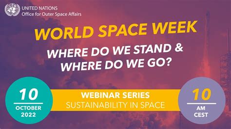 World Space Week Webinar Series Sustainability In Space Where Do We