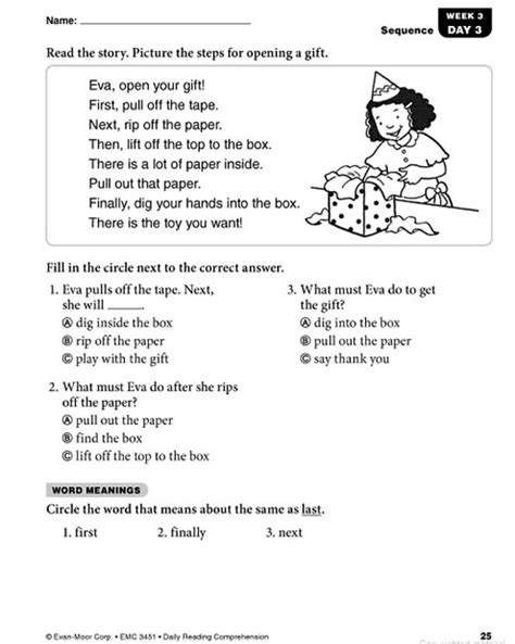 You can download the pdf. Daily Reading Comprehension Grade 1