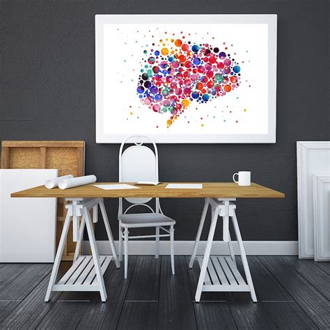 Human Brain Abstract Anatomy Art Print Brain Cells Poster Etsy Canada