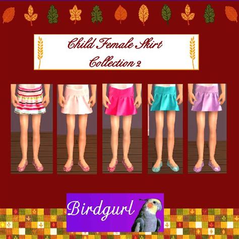 Birdgurls Sims 2 Creations Child Female Skirt Collection 2