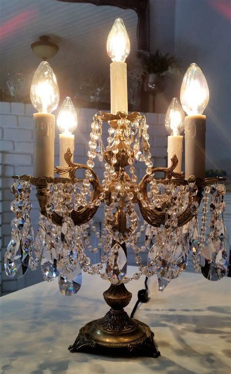 All products from crystal chandelier table lamp category are shipped worldwide with no additional fees. Antique Brass and Crystal Candelabra, Antique Table ...