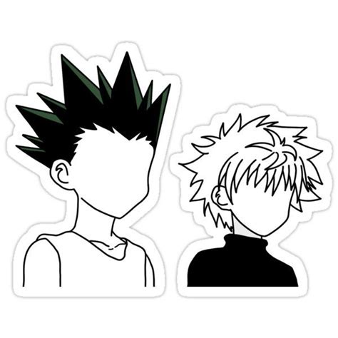 Killua Zoldyck And Gon Freeces With Color Sticker In 2020