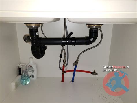 Under Kitchen Sink Plumbing And Drain Connection Mister Plumber