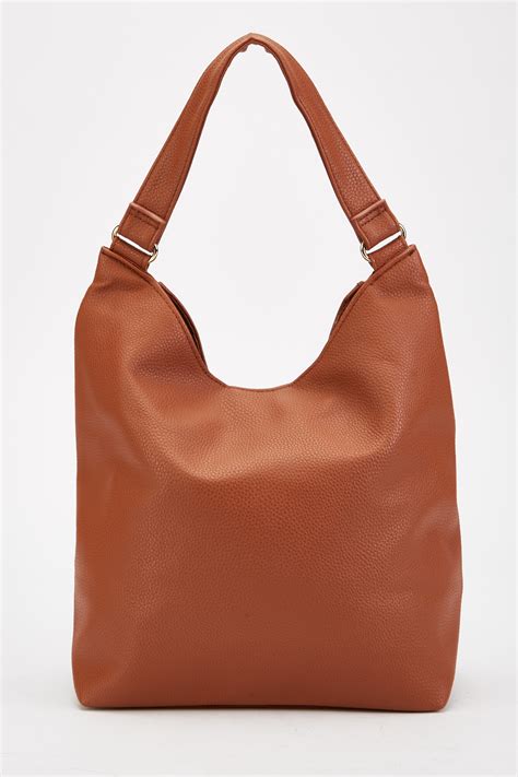 Textured Leather Hobo Bag Just