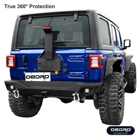 Oedro Rear Bumper For 2018 2023 Jeep Wrangler Jl W Hitch Receiver Led