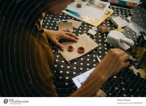 Woman Doing Craft At Home A Royalty Free Stock Photo From Photocase