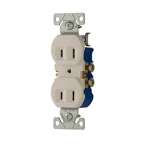 Eaton White 15 Amp Duplex Outlet Residential At