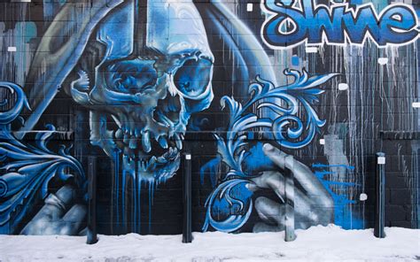 Download Wallpaper 3840x2400 Skull Graffiti Street Art