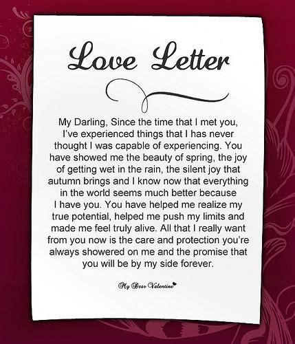 Romantic Love Letters For Her
