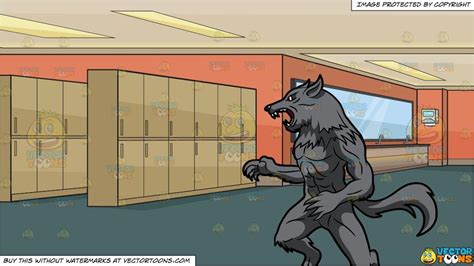 A Shocked Werewolf Reacts With A Growl And Inside A Nice Locker Room