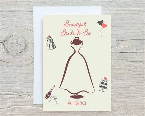 Personalised Bridal Shower Card Celebrate Beautiful Bride To Etsy
