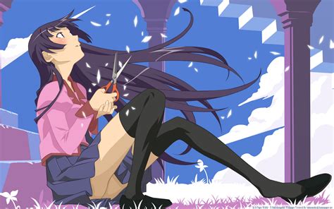 Wallpaper Anime Girls Monogatari Series Senjougahara Hitagi