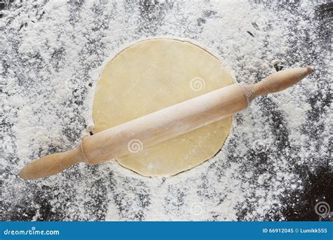 Wooden Rolling Pin And Dough Stock Image Image Of Background