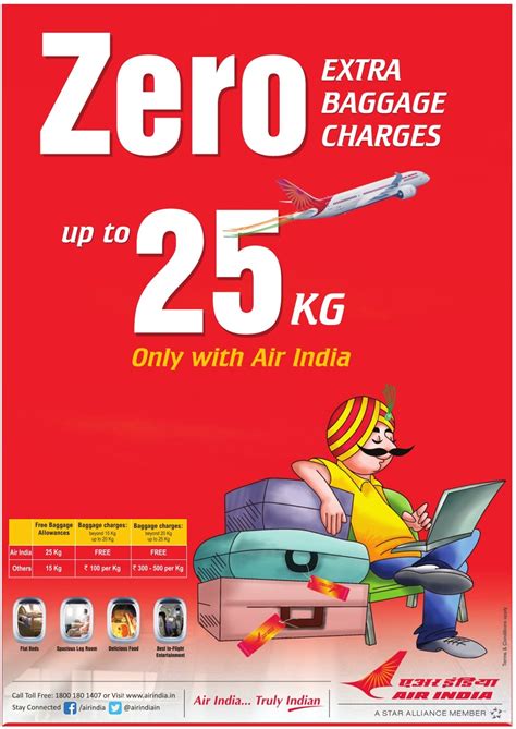 Air india cabin bag size. Air India Zero Extra Baggage Charges Ad - Advert Gallery