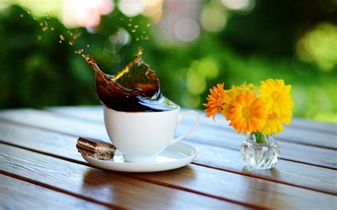 Wallpaper Food Table Macro Coffee Drink Morning Cup Spray