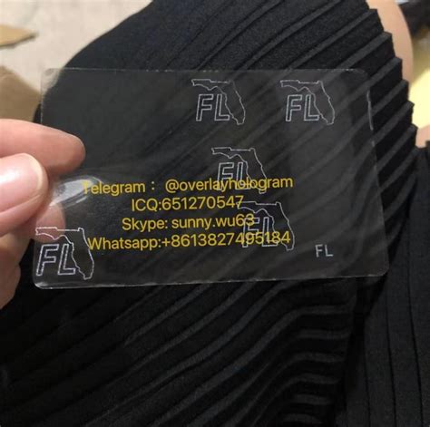 New Florida Id Sticker Overlay Fl Ovi Hologram China Manufacturer