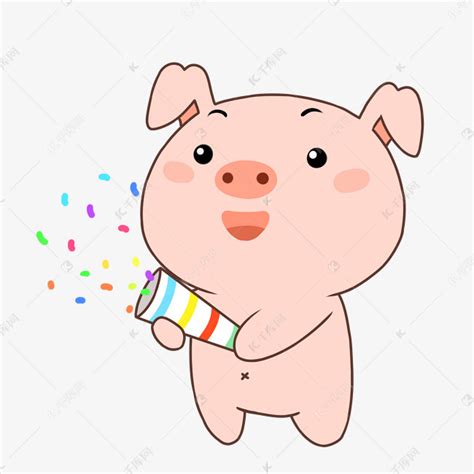小猪放烟花庆祝表情包素材图片免费下载 千库网