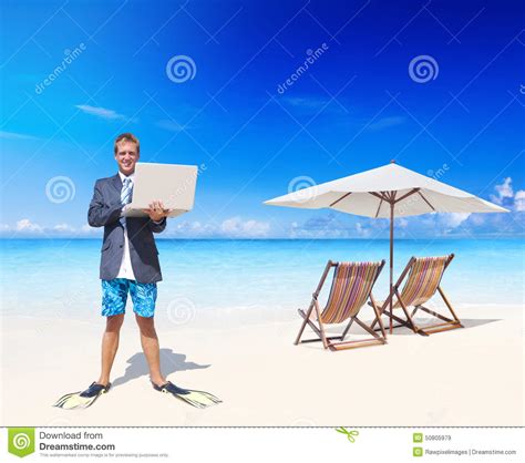 Businessman Relaxing On Vacation Concept Stock Image - Image of activity, island: 50805979