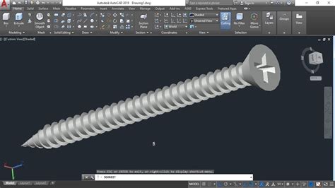 Autocad 3d Screw In Autocad How To Draw Screw 40×50mm Single Thread