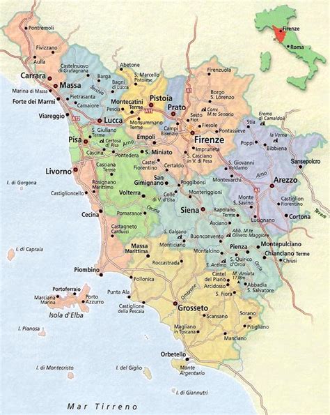 Tuscany Map And Map Of Tuscany Italy