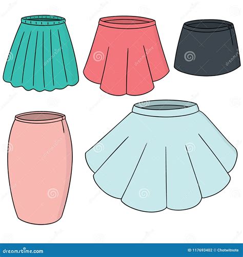 Vector Set Of Skirt Stock Vector Illustration Of Cute 117693402