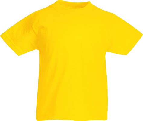 Fruit Of The Loom Plain Childrens Yellow T Shirt All Ages Age 5 6