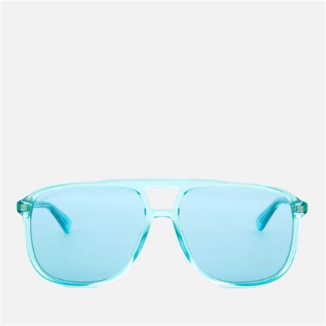 gucci men s acetate blue frame sunglasses light blue free uk delivery over £50