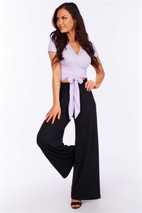 Celebrate This Wrap Crop Top Lavender Wrap Crop Tops Spring Outfits Casual Crop Tops