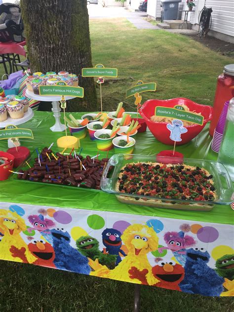 Talk to your child about what is happening and let him know that things will be ok. Sesame Street party food | Outdoors birthday party ...