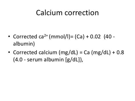 Corrected Calcium For Low Albumin