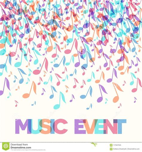 Colorful Music Event Notes Background Vector Illustration Stock Vector