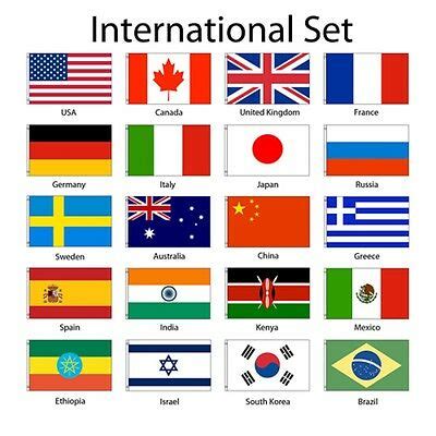 If you are only interested in sovereign states, go to the flags of un members. International 2x3 Flag Set of 20 Country Countries ...