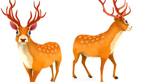 3d Cartoon Deer Rigged Animation Turbosquid 1616159