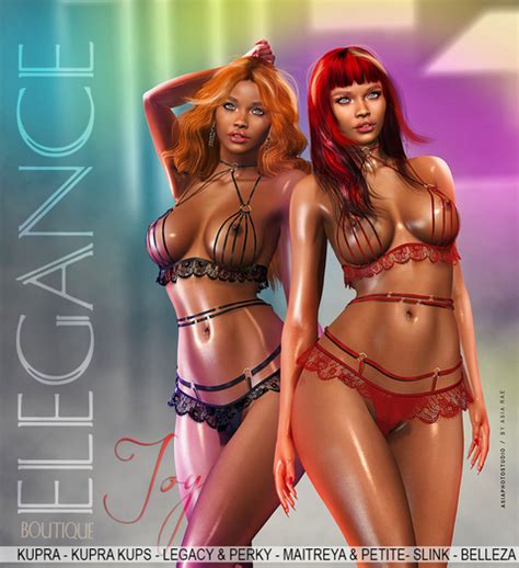 Second Life Marketplace Elegance Boutique Joy Lingerie Set Red
