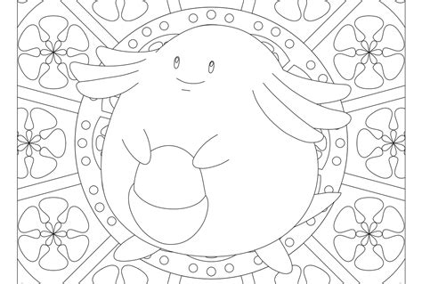 Chansey Pokemon 113 Pokemon Coloring Pages Mandala Coloring Pages