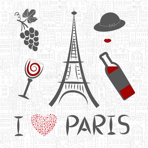 Love In Paris Vector Illustration Stock Vector Illustration Of