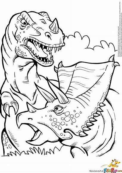 Coloring Dinosaur Rex Pages Printable Triceratops Pterodactyl