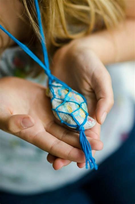 Macrame Rock Necklaces Summer Crafts For Kids Rock